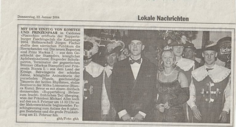 Das Prinzenpaar der Kampagne 2003/04